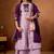 Lavender Color Multi Embroidery Thread With Hand Work Roman Silk Kurta Plazza Set
