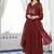 Floral embroidered v neck  cotton kurta trosuer & dupatta set