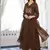 Floral embroidered v neck  cotton kurta trosuer & dupatta set