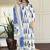 Floral printed v neck pure cotton kurta trosuer & dupatta set