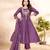 Purple Color multi-thread & sequence embroidery Hand Work Roman Silk Kurta pant Set