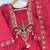 Rani Pink Color multi-thread & sequence embroidery Hand Work Roman Silk Kurta pant Set