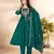 Teal Color multi-thread & sequence embroidery Hand Work Roman Silk Kurta Pent Set