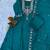 Teal Color multi-thread & sequence embroidery Hand Work Roman Silk Kurta pant Set
