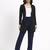 navy blue mid-rise ankle-length regular fit poplin pants