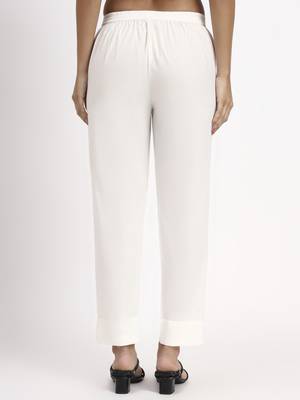 off white mid-rise ankle-length regular fit poplin pants 3