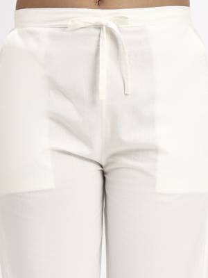off white mid-rise ankle-length regular fit poplin pants 4