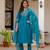 Blue Color Embroidery Sequins with Hand Work Viscose Silk Kurta pant Set