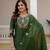 Green Color Embroidery Sequins with Hand Work Viscose Silk Kurta pant Set