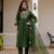 Green Color Embroidery Sequins with Hand Work Viscose Silk Kurta pant Set