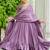 Stunning Lavender Embroidered Silk Flared Gown With Dupatta
