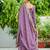 Stunning Lavender Embroidered Silk Flared Gown With Dupatta