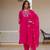Rani PInk Color Embroidery Sequins with Hand Work Viscose Silk Kurta pant Set