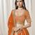 Orange Art Silk Heavy Thread Embroidery With Sequins Work Lehenga Choli
