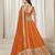 Orange Art Silk Heavy Thread Embroidery With Sequins Work Lehenga Choli