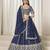 Navy Blue Art Silk Heavy Thread Embroidery With Sequins Work Lehenga Choli