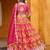 Rani Pink Taby Silk Print With Heavy Thread Embroidery Sequins Work Lehenga Choli