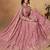 Pink Organza Heavy Thread Embroidery Sequins Work Lehenga Choli