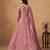Pink Organza Heavy Thread Embroidery Sequins Work Lehenga Choli
