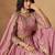 Pink Organza Heavy Thread Embroidery Sequins Work Lehenga Choli