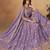 Lavender Organza Heavy Thread Embroidery Sequins Work Lehenga Choli