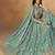 Turquoise Organza Heavy Thread Embroidery Sequins Work Lehenga Choli