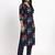 navy blue cotton straight kurta pant dupatta set