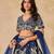 Navy Blue Art Silk Heavy Thread Embroidery with Sequins Work Lehenga Choli