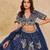 Navy Blue Art Silk Heavy Thread Embroidery with Sequins Work Lehenga Choli