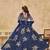 Navy Blue Art Silk Heavy Thread Embroidery with Sequins Work Lehenga Choli