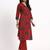 maroon cotton ethnic motifs straight kurta pant dupatta set