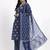 navy blue cotton straight kurta pant dupatta set