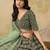 Green Art Silk Heavy Thread Embroidery with Sequins Work Lehenga Choli