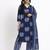 navy blue cotton straight kurta pant dupatta set
