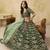 Green Art Silk Heavy Thread Embroidery with Sequins Work Lehenga Choli