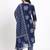 navy blue cotton straight kurta pant dupatta set