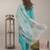sky blue silk blend straight kurta pant with handblock print kota doriya dupatta set