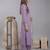 lavender silk blend straight kurta pant with handblock print kota doriya dupatta set