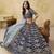 Navy Blue Art Silk Heavy Thread Embroidery with Sequins Work Lehenga Choli