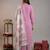 mauve silk blend straight kurta pant with handblock print kota doriya dupatta set
