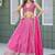 Rani Pink Tabby Silk Print With Heavy Thread Embroidery Sequins Work Lehenga Choli
