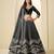 Black Ice Velvet Heavy Thread Embroidery Sequins Work Lehenga Choli