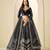 Black Ice Velvet Heavy Thread Embroidery Sequins Work Lehenga Choli