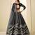 Black Ice Velvet Heavy Thread Embroidery Sequins Work Lehenga Choli