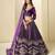 Purple Ice Velvet Heavy Thread Embroidery Sequins Work Lehenga Choli