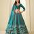 Teal Ice Velvet Heavy Thread Embroidery Sequins Work Lehenga Choli