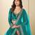 Teal Ice Velvet Heavy Thread Embroidery Sequins Work Lehenga Choli