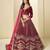 Maroon Ice Velvet Heavy Thread Embroidery Sequins Work Lehenga Choli