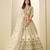 Cream Art Silk Heavy Thread Embroidery Sequins Work Lehenga Choli