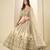 Cream Art Silk Heavy Thread Embroidery Sequins Work Lehenga Choli